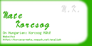 mate korcsog business card