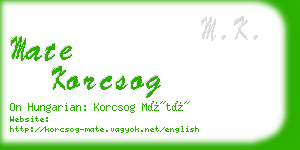 mate korcsog business card